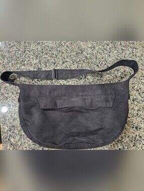 Susan Lanci Pet Carrier. Suede, Black, Faux Fur Interior